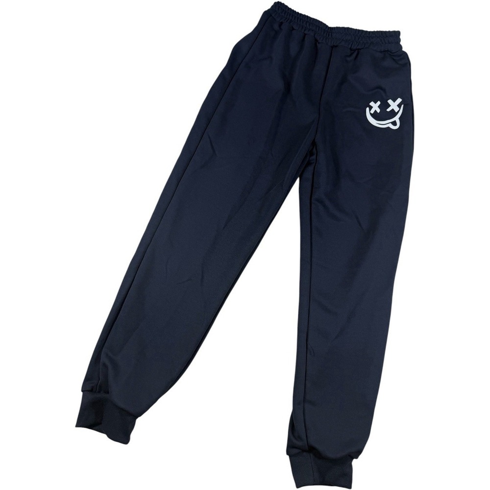 SHEIN Boys Navy Blue Smiley Face Graphic Jogger Sweatpants Size 12Y